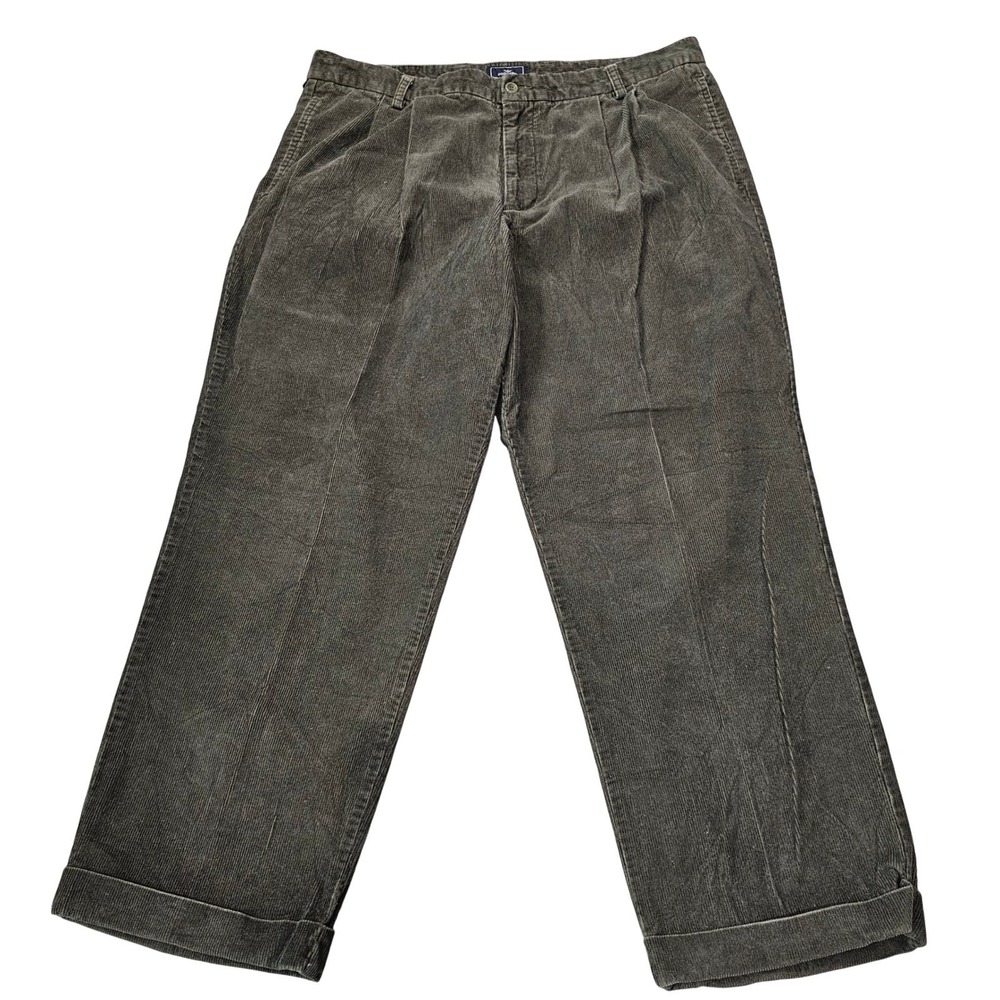 Dockers Mens‎ Corduroy Pants Olive Green Relaxed Fit Pleated W38 L29